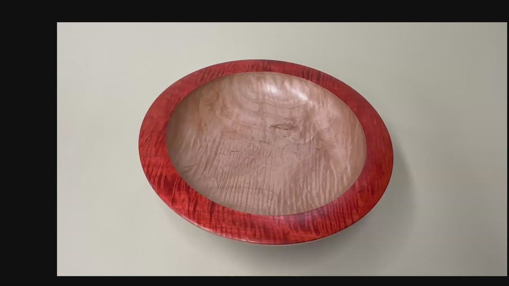 Maple Bowl with Red Rim